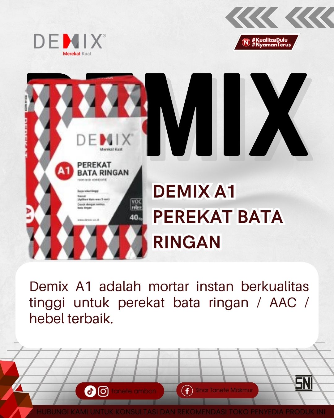 Demix Perekat Bata Ringan A1 40kg