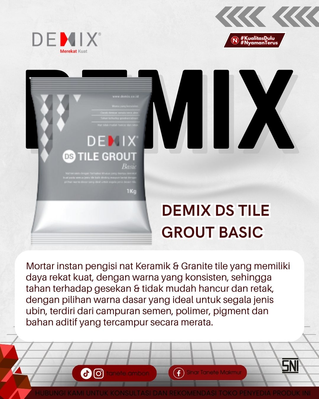 Demix DS Tile Grout Basic 10kg